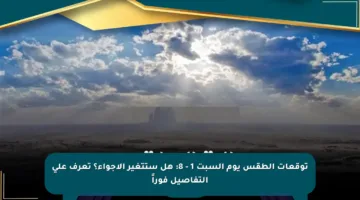 توقعات الطقس يوم السبت 1 – 8: هل ستتغير الأجواء؟ تعرف على التفاصيل فوراً